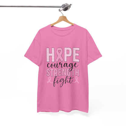 Hope, Courage & Strength Pink Ribbon Awareness Tee