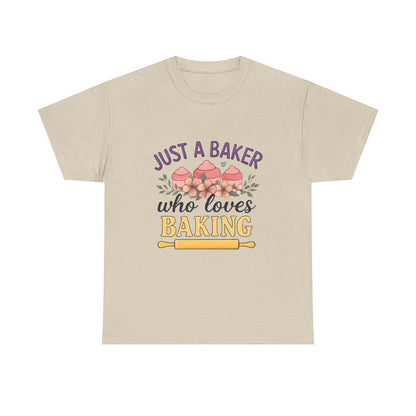 Baking Lover Tee with Cupcake and Rolling Pin Design