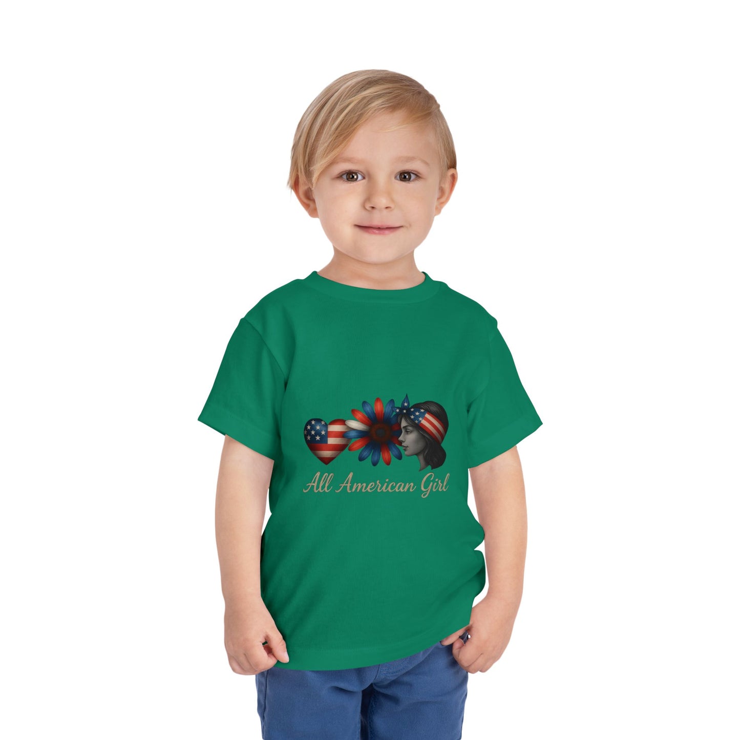 All American Girl Heart & Flower Tee
