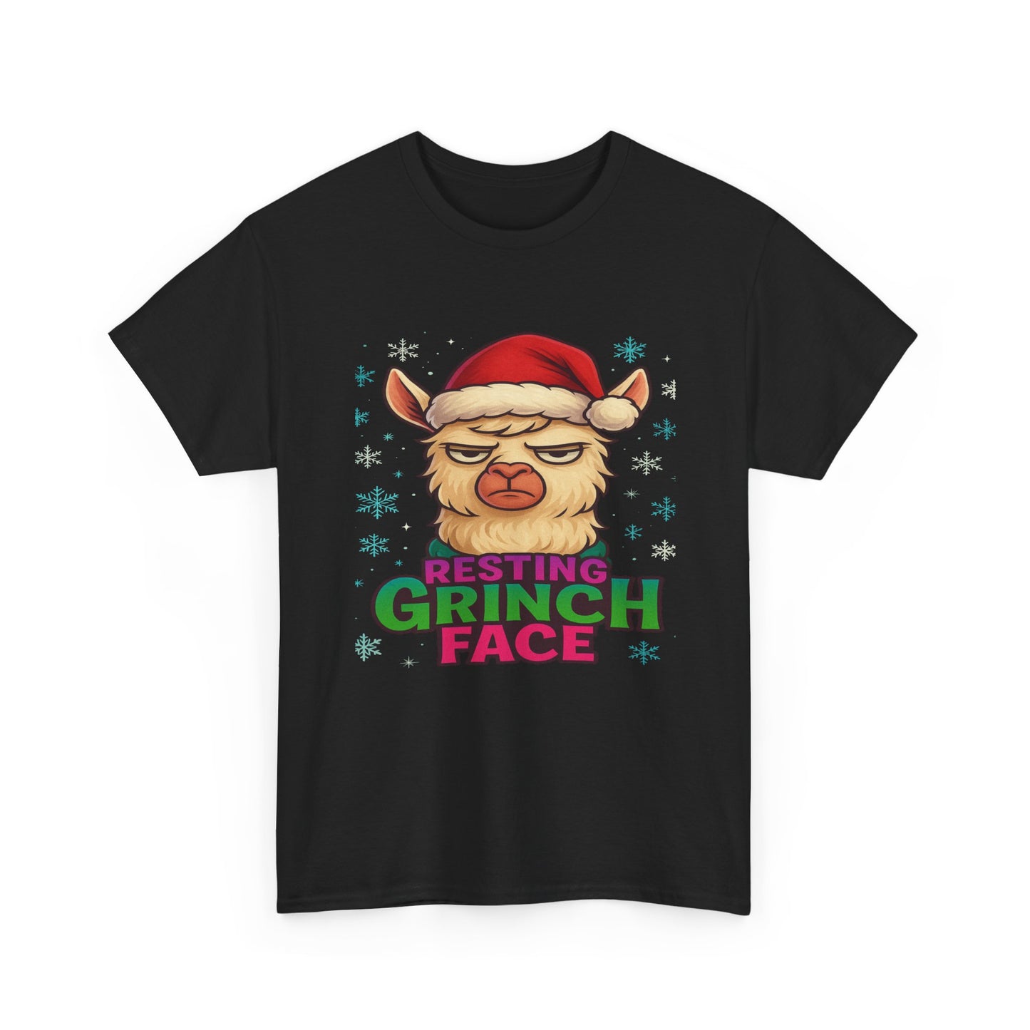 Grumpy Llama Face Christmas Tee