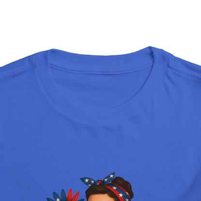 Toddler Tee All American Girl Patriotic Floral Shirt