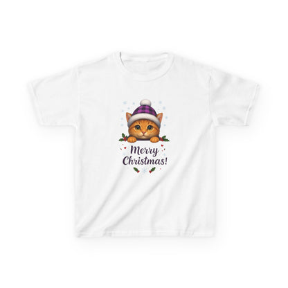 Ginger Cat Merry Christmas Kids Tee