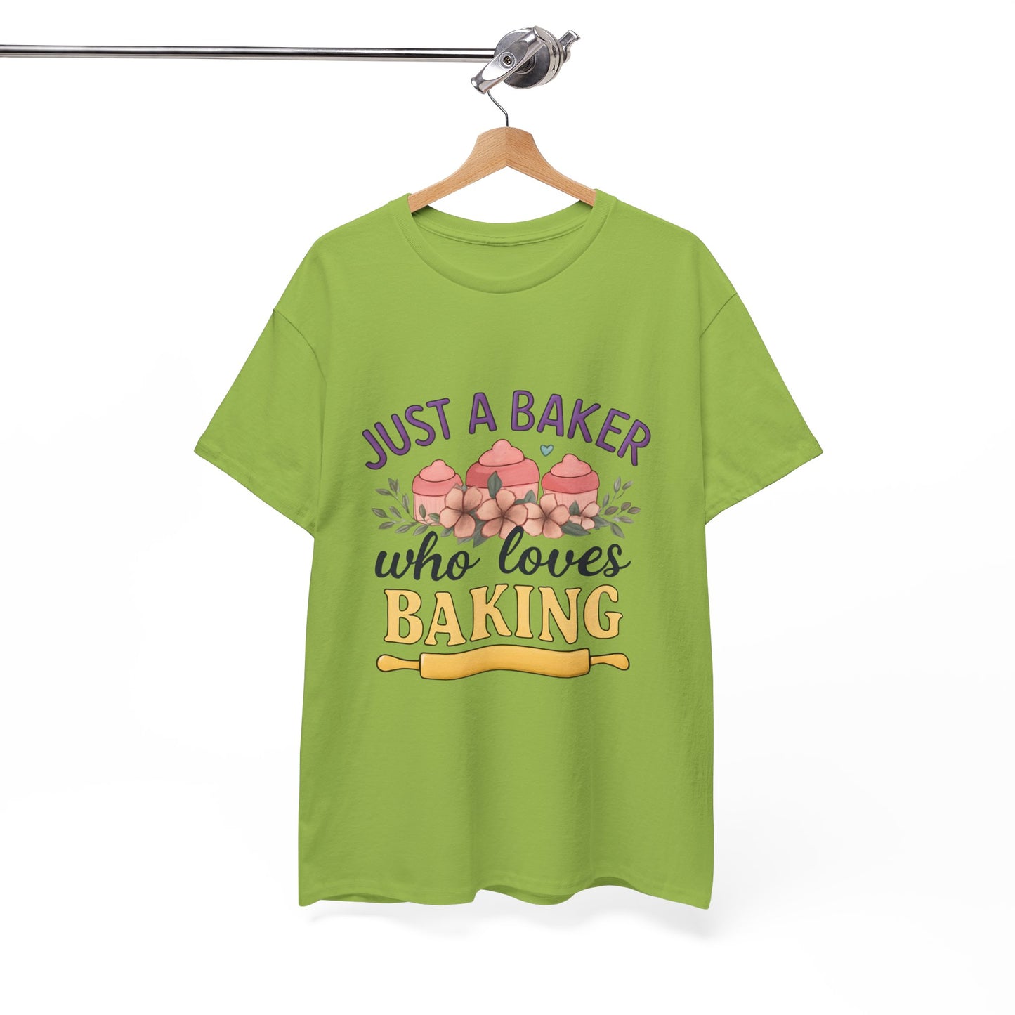 Baking Lover Tee with Cupcake and Rolling Pin Design