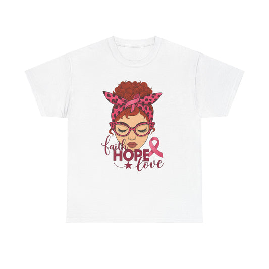 Hope, Faith & Love: Pink Ribbon Awareness Tee
