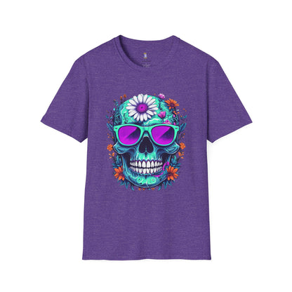 Vibrant Skull Graphic Tee, Edgy Unisex T-Shirt, Festival Wear, Vintage Inspired Tops, Halloween Must-Have, Cool Casual Style