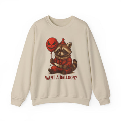 Creepy Clown Raccoon Halloween Sweatshirt