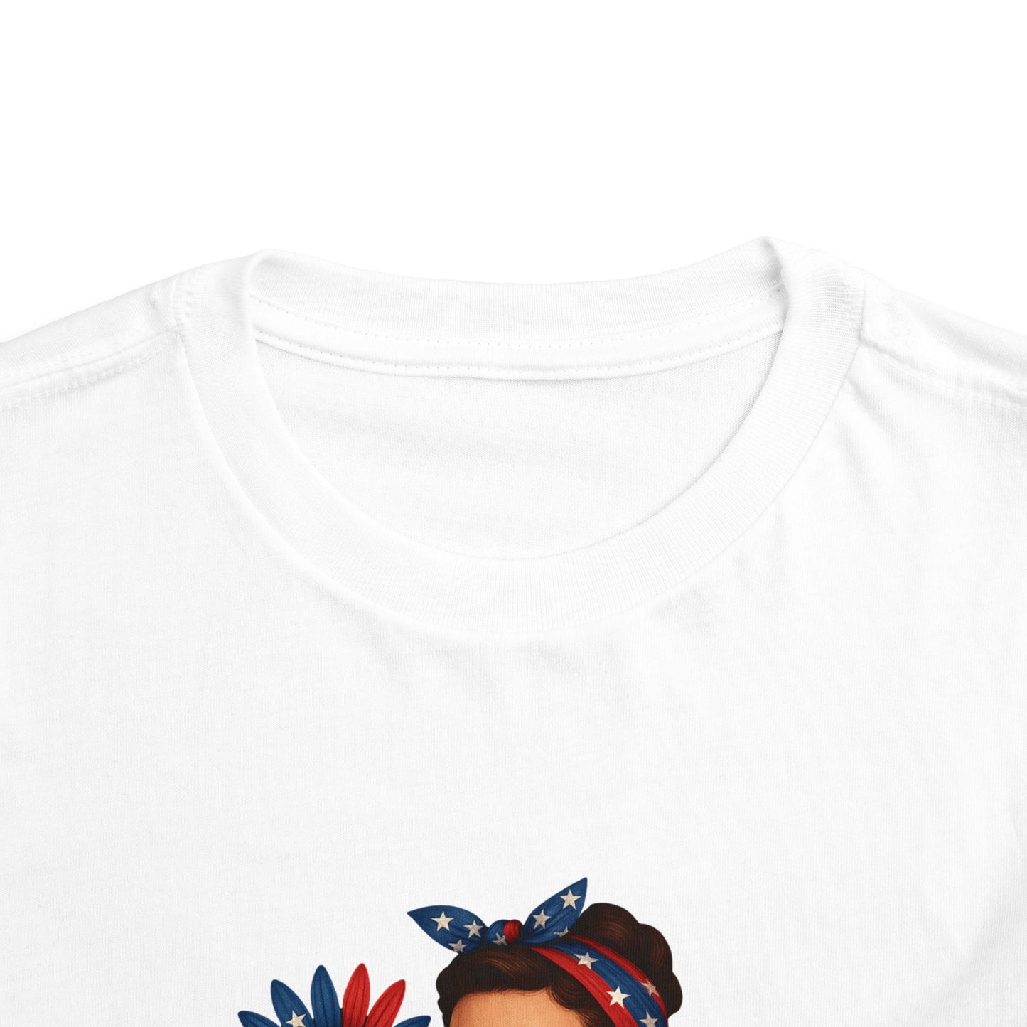 Toddler Tee All American Girl Patriotic Floral Shirt