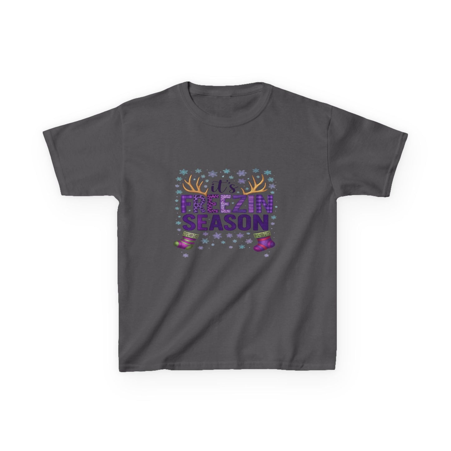 It's Freezin' Season Dino Christmas Tee - Kids Holiday Shirt