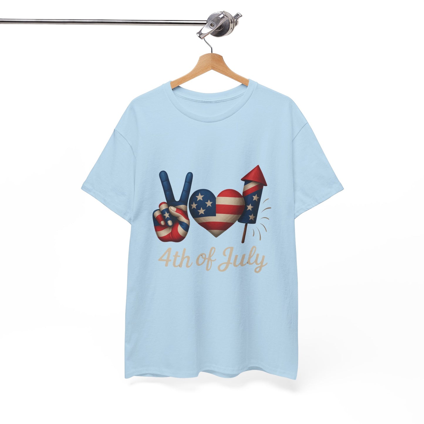 Peace Love Fireworks Tee – Patriotic 4th of July Shirt