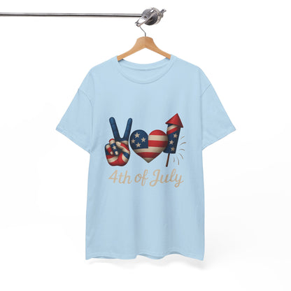 Peace Love Fireworks Tee – Patriotic 4th of July Shirt