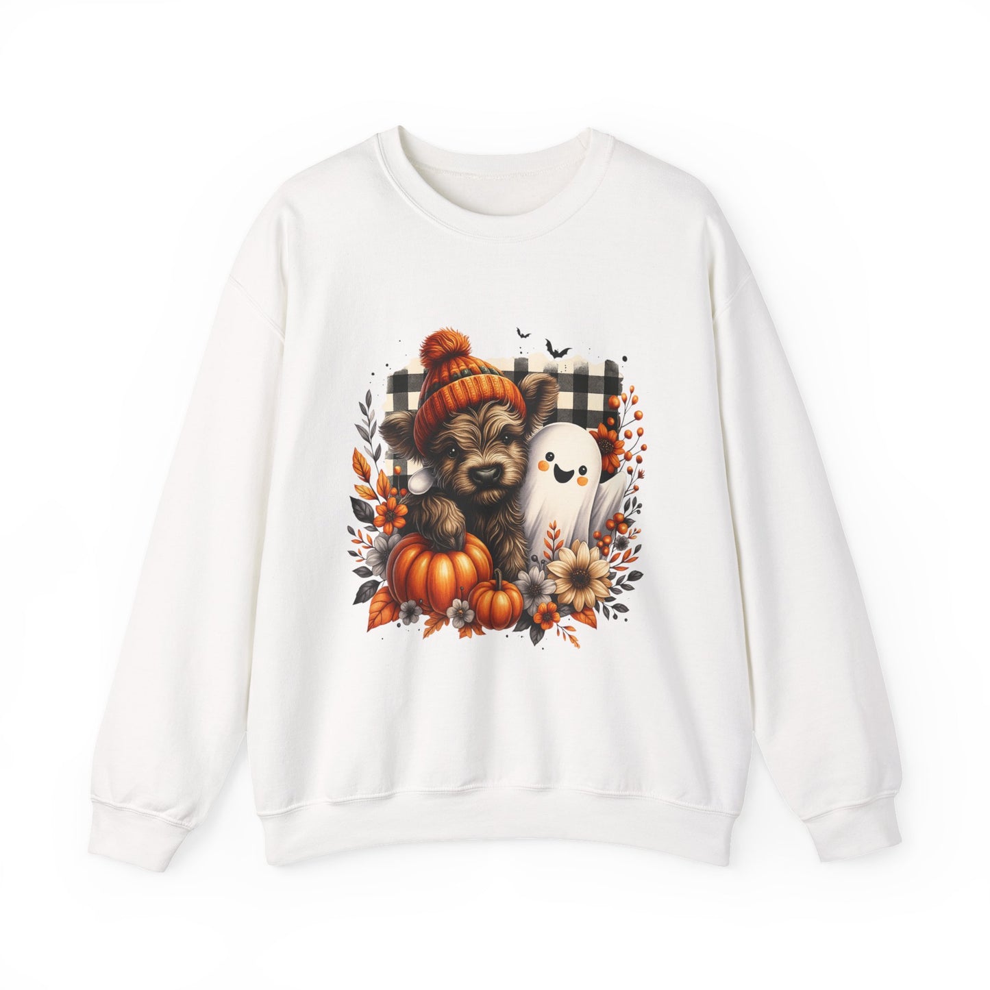 Cute Halloween Dog & Ghost Crewneck Sweatshirt