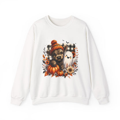 Cute Halloween Dog & Ghost Crewneck Sweatshirt