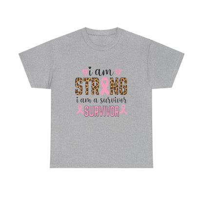 Strong Survivor Leopard Print Breast Cancer Tee