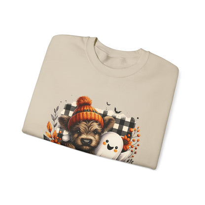 Cute Halloween Dog & Ghost Crewneck Sweatshirt