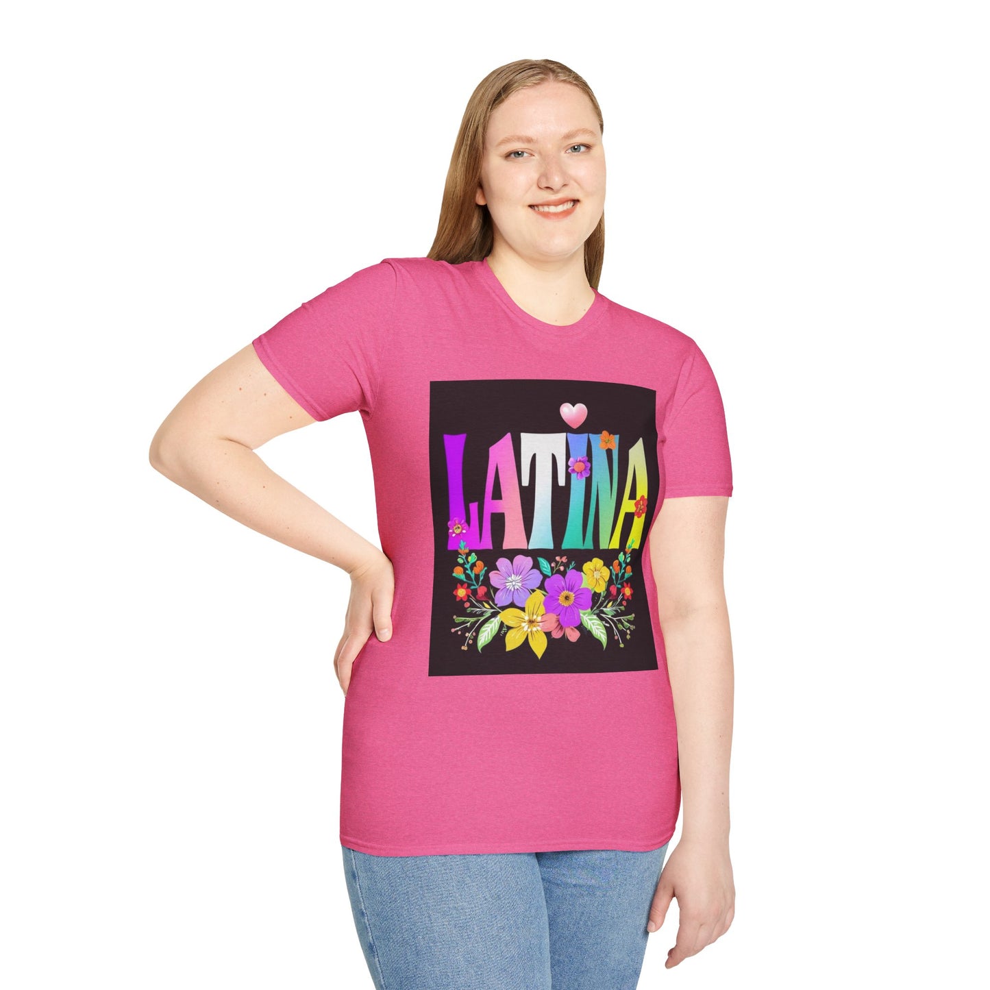 Colorful Latina Floral T-Shirt, Unisex Tee, Pride Shirt, Floral Graphic Tee, Gift for Her, Summer Style, Celebration Shirt