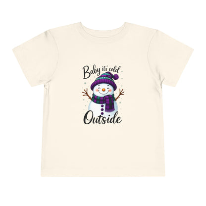 Baby It's Cold Outside Snowman Toddler Christmas Tee