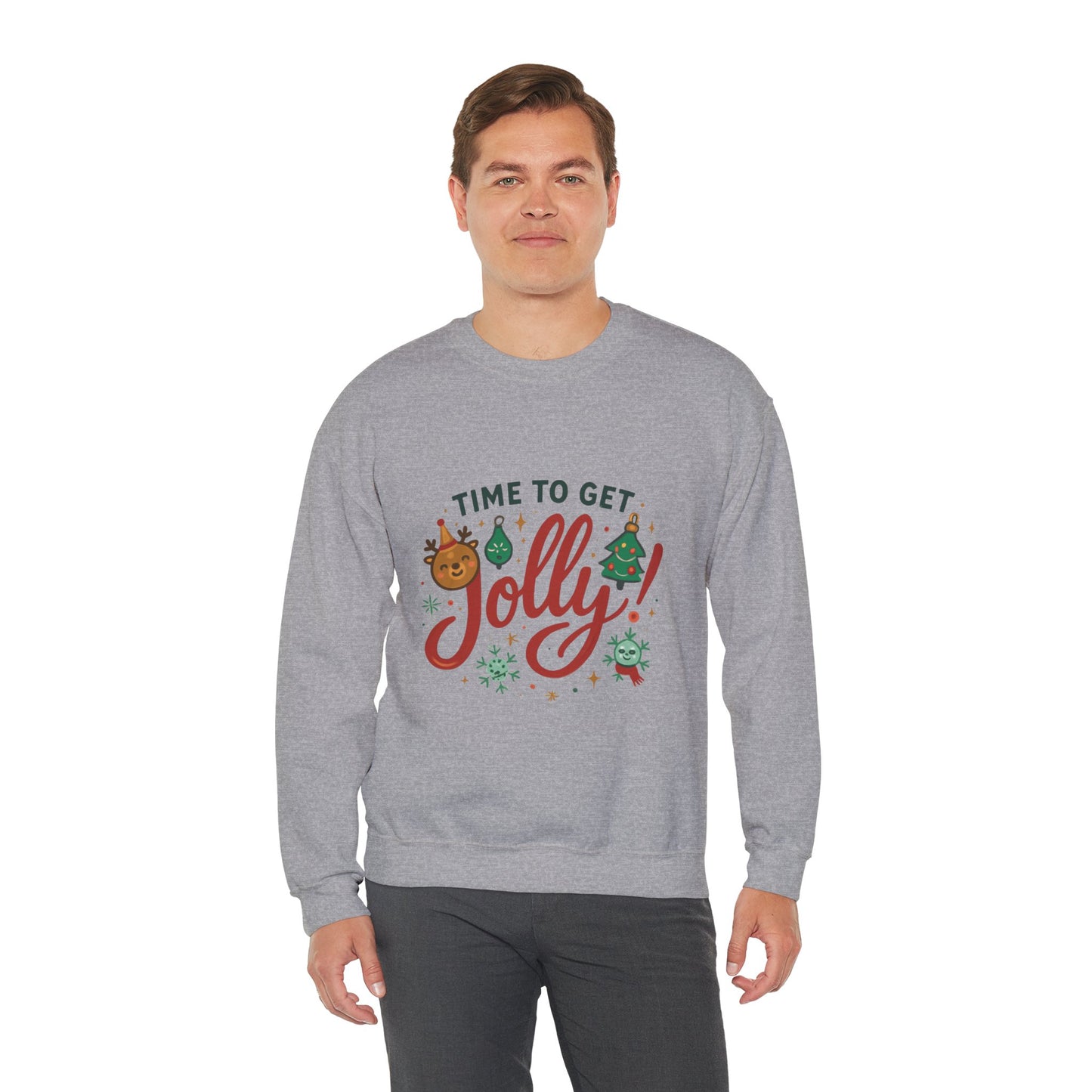Holiday Sweatshirt - "Time to Get Jolly!" Christmas Crewneck