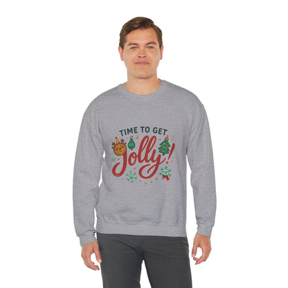 Holiday Sweatshirt - "Time to Get Jolly!" Christmas Crewneck