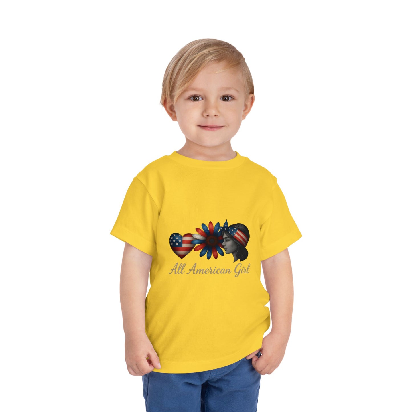 All American Girl Heart & Flower Tee