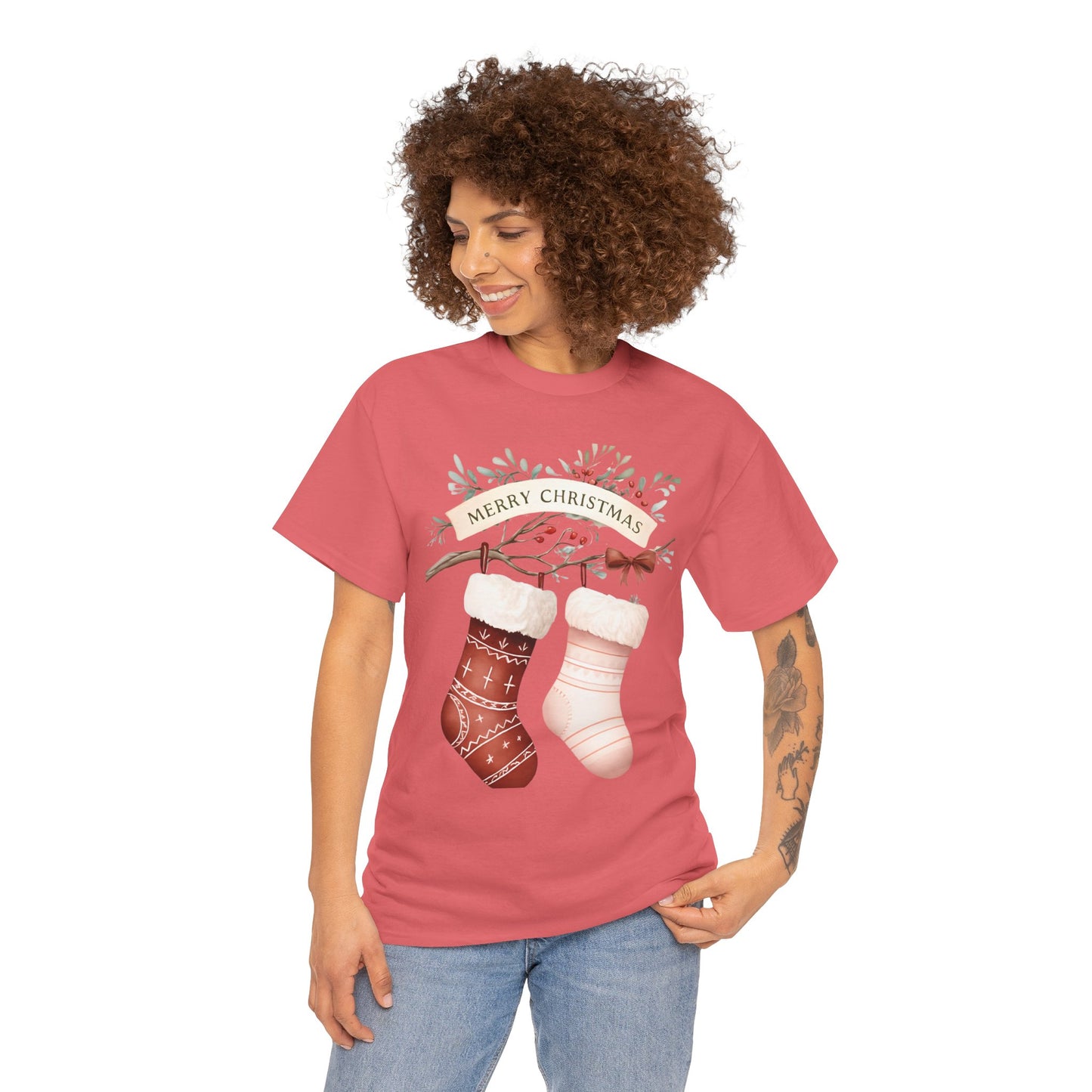 Watercolor Christmas Stocking Tee - Hope & Love