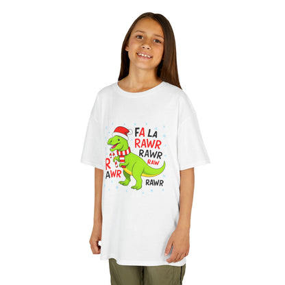 Holiday Dinosaur Kids Tee, Christmas Shirt, Fun Dinosaur T-Shirt, Kids Party Outfit, Cute Graphic Tee, Gift for Kids