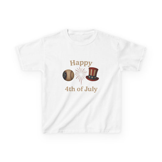 Happy 4th of July Dino Tee - Kids Patriotic Shirt