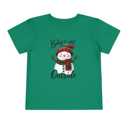 Baby It's Cold Outside Snowman Toddler Christmas Tee