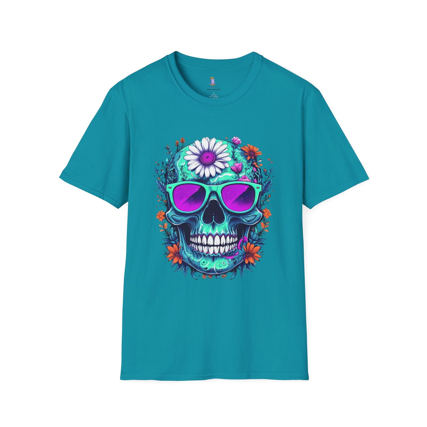 Vibrant Skull Graphic Tee, Edgy Unisex T-Shirt, Festival Wear, Vintage Inspired Tops, Halloween Must-Have, Cool Casual Style