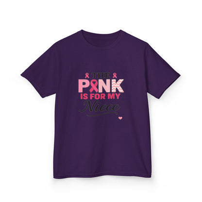 Pink Ribbon Niece Christmas Dino Tee