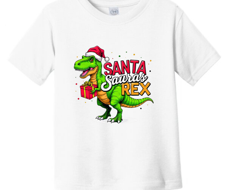 Santa Rex Christmas Kid T-Shirt