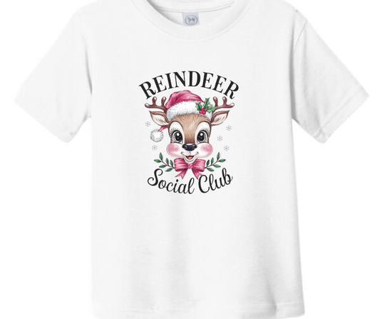 Reindeer Social Club Christmas Kid T-Shirt