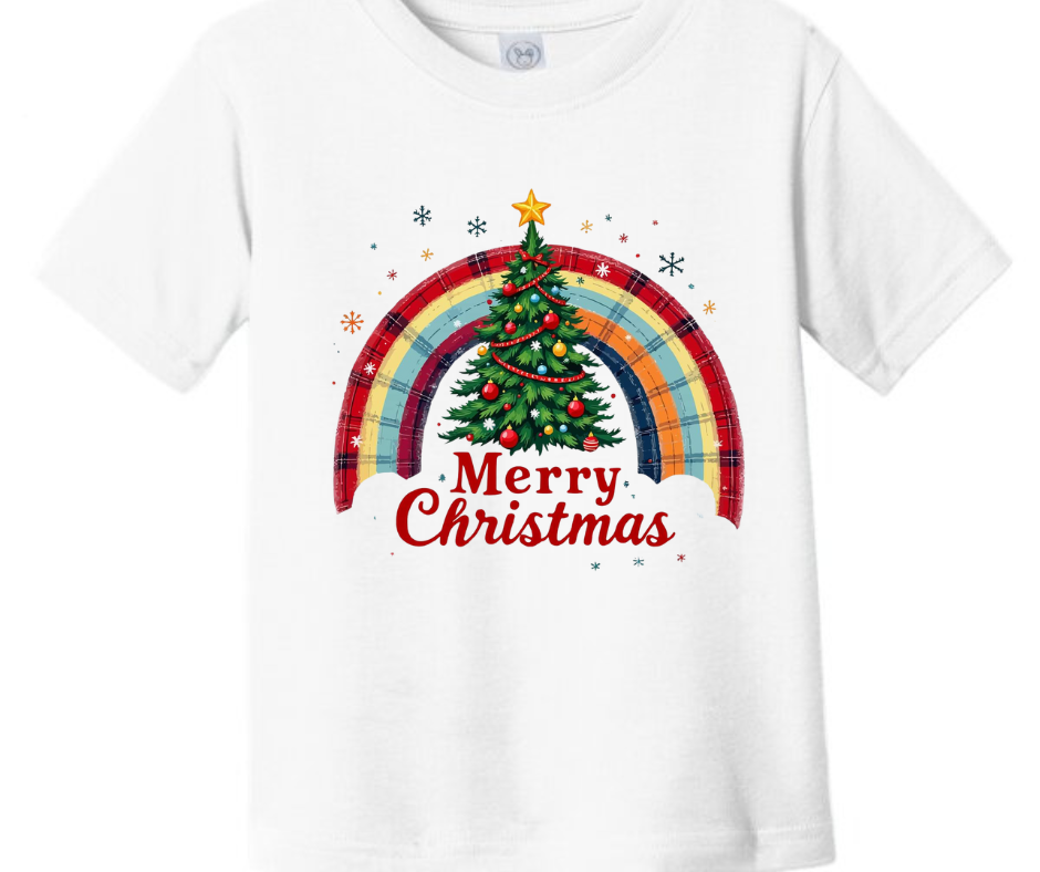 Rainbow Merry Christmas Kid T-Shirt