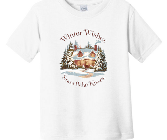 Winter Wishes Snowflake Kisses Kid T-Shirt