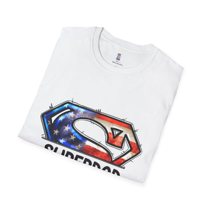 Superdad Unisex Softstyle T-Shirt | Father's Day Gift, Dad Shirt, Superhero Tee, Family T-Shirt, Patriotic Apparel
