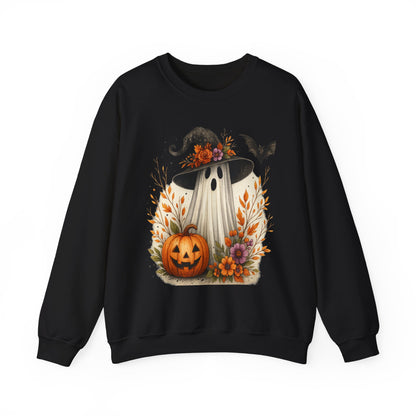 Halloween Ghost Crewneck Sweatshirt, Cozy Fall Apparel, Cute Ghost Design, Pumpkin Sweatshirt, Unisex Halloween Gift