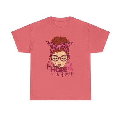Hope, Faith & Love: Pink Ribbon Awareness Tee