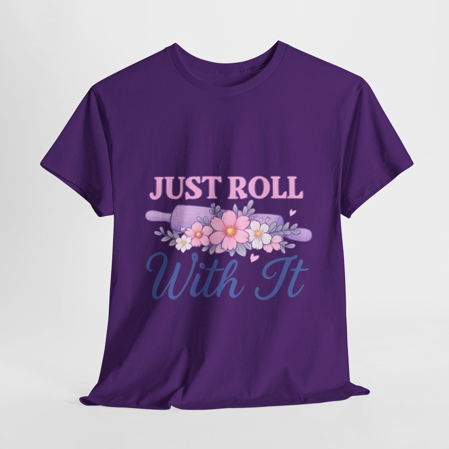 Floral Tee 'Just Roll With It'