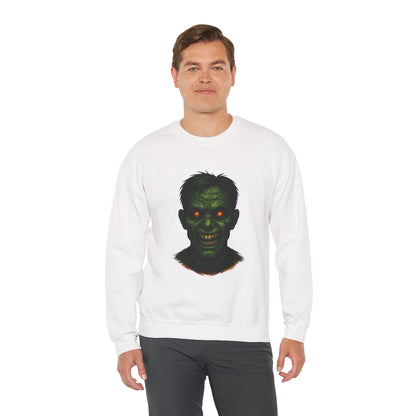 Zombie Head Halloween Crewneck Sweatshirt