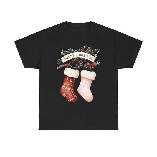Watercolor Christmas Stocking Tee
