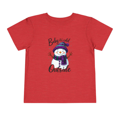 Baby It's Cold Outside Snowman Toddler Christmas Tee
