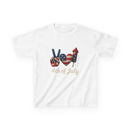 4th of July Peace Sign Kids Tee