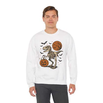 T-Rex Skeleton & Jack-o'-Lantern Halloween Crewneck