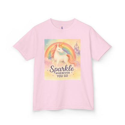 Kids Tee sprinkle where ever you go unicorn in the clouds