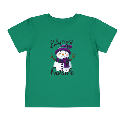 Baby It's Cold Outside Snowman Toddler Christmas Tee