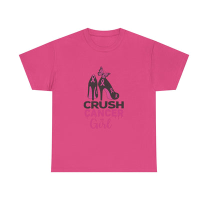 Crush Cancer Girl Tee: High Heels, Pink Ribbon, Hope