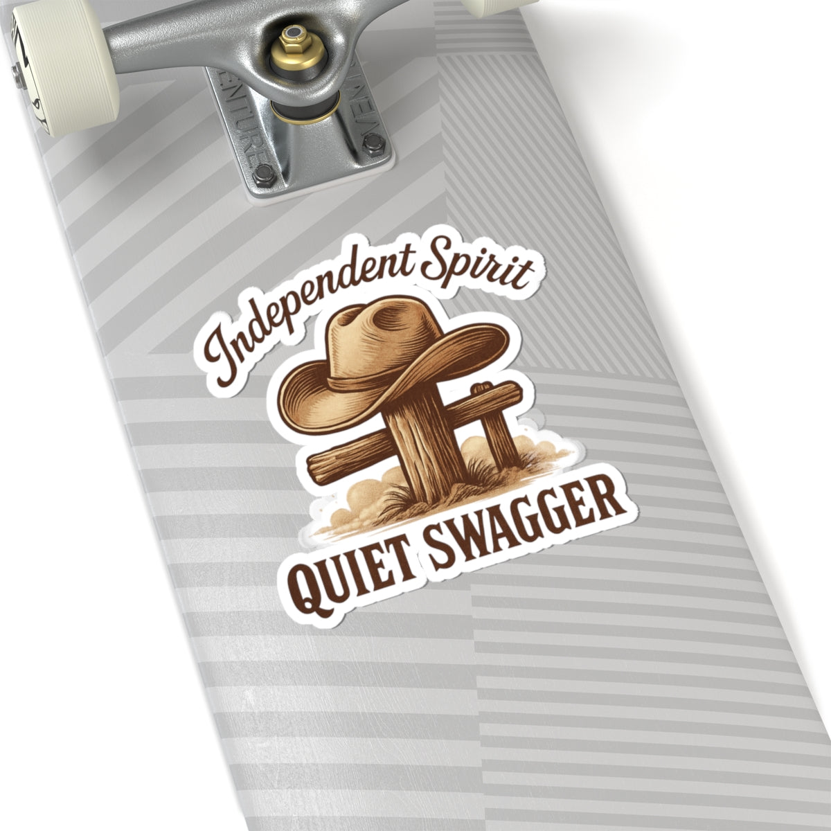 Quiet Swagger Cowboy Sticker — "Independent Spirit" Kiss-Cut Western Decal