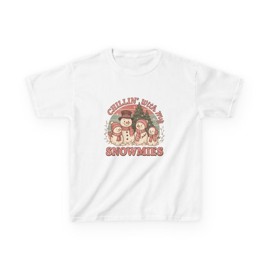 Chillin' with Snowmies! Holiday Dino Kids Tee