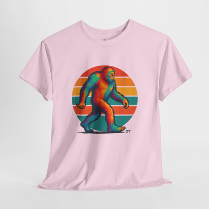 Colorful Bigfoot Unisex T-Shirt, Fun Graphic Tee for Nature Lovers, Perfect for Holidays, Festivals, Camping, Gifts