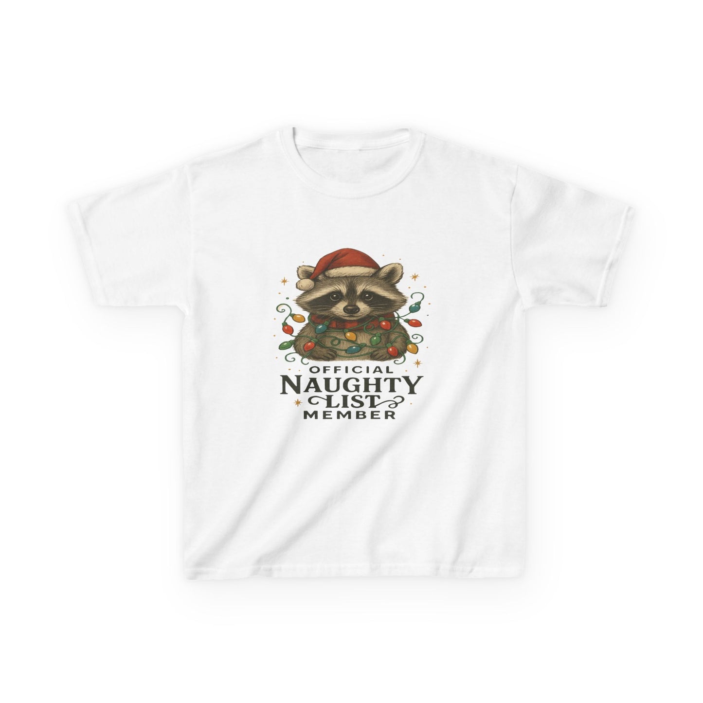 Naughty Raccoon Christmas Tee - Holiday Gift for Kids