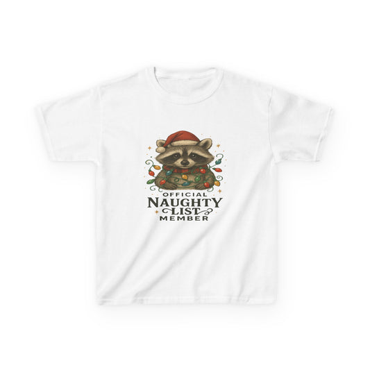 Naughty Raccoon Christmas Tee - Holiday Gift for Kids